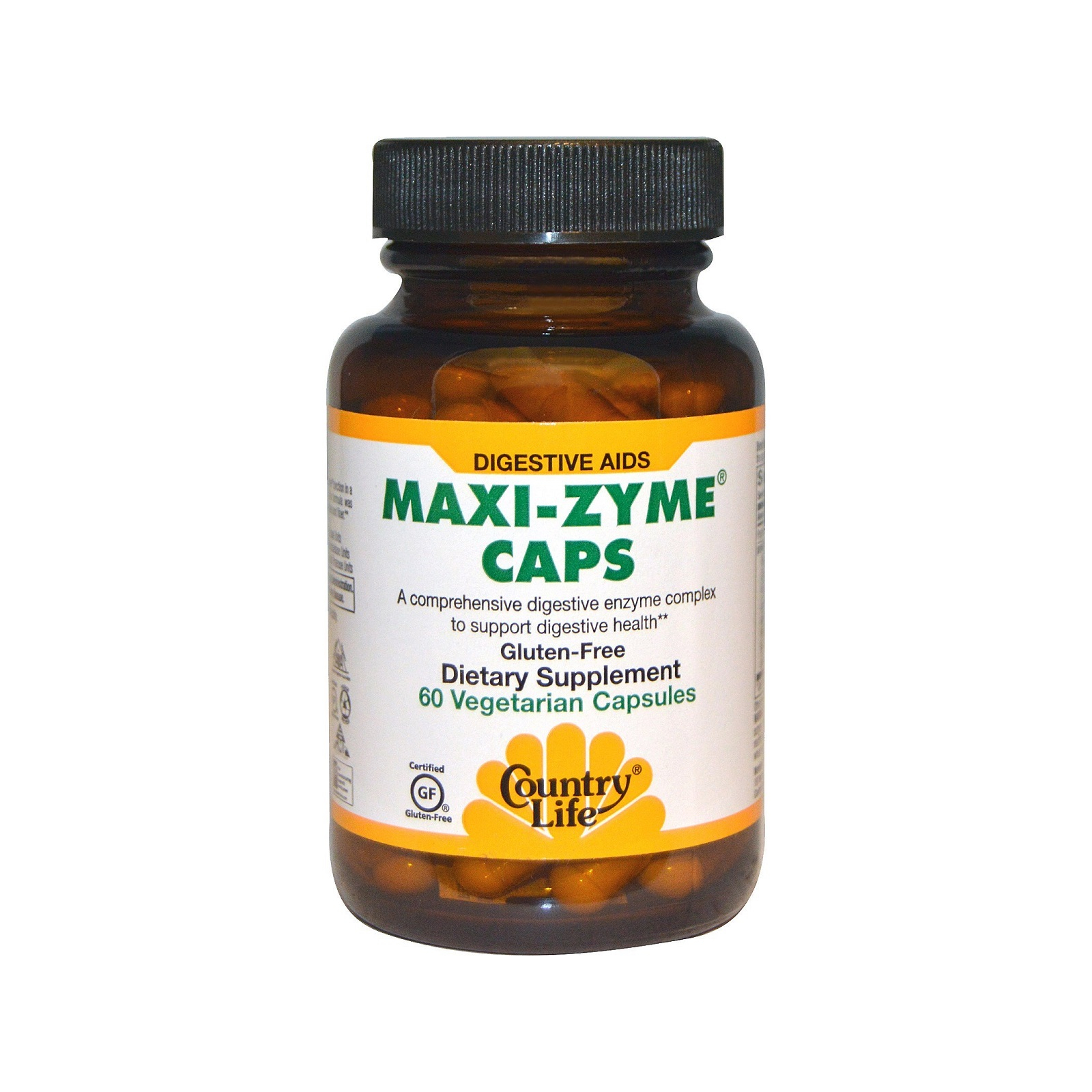 Пробиотики Country Life Мульти-ферментная добавка, Maxi-Zyme Caps, 60 вегетарианских (CLF5426)