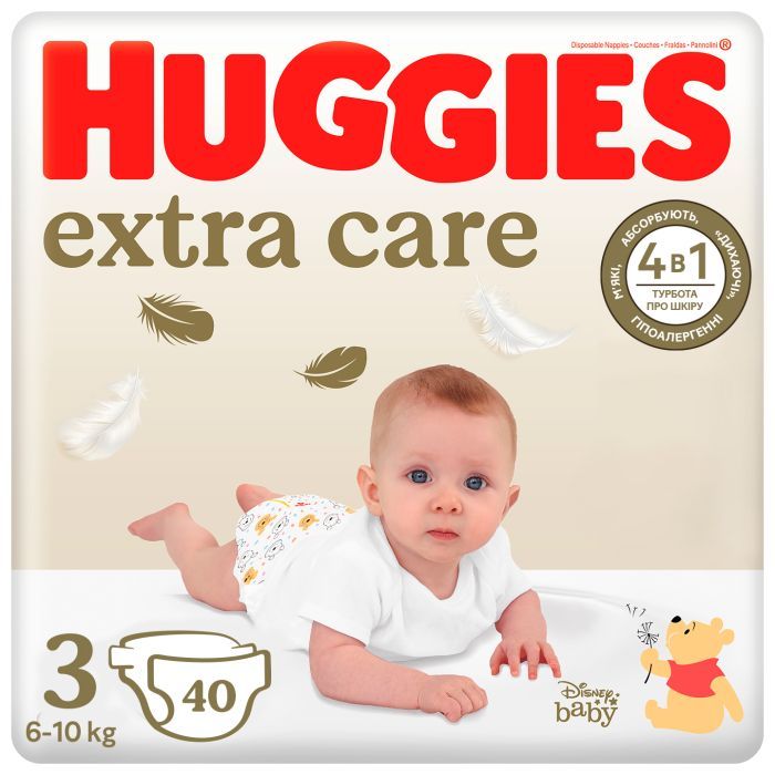 Подгузники Huggies Extra Care Size Размер 3 (6-10 кг) 96 шт (5029053577944)
