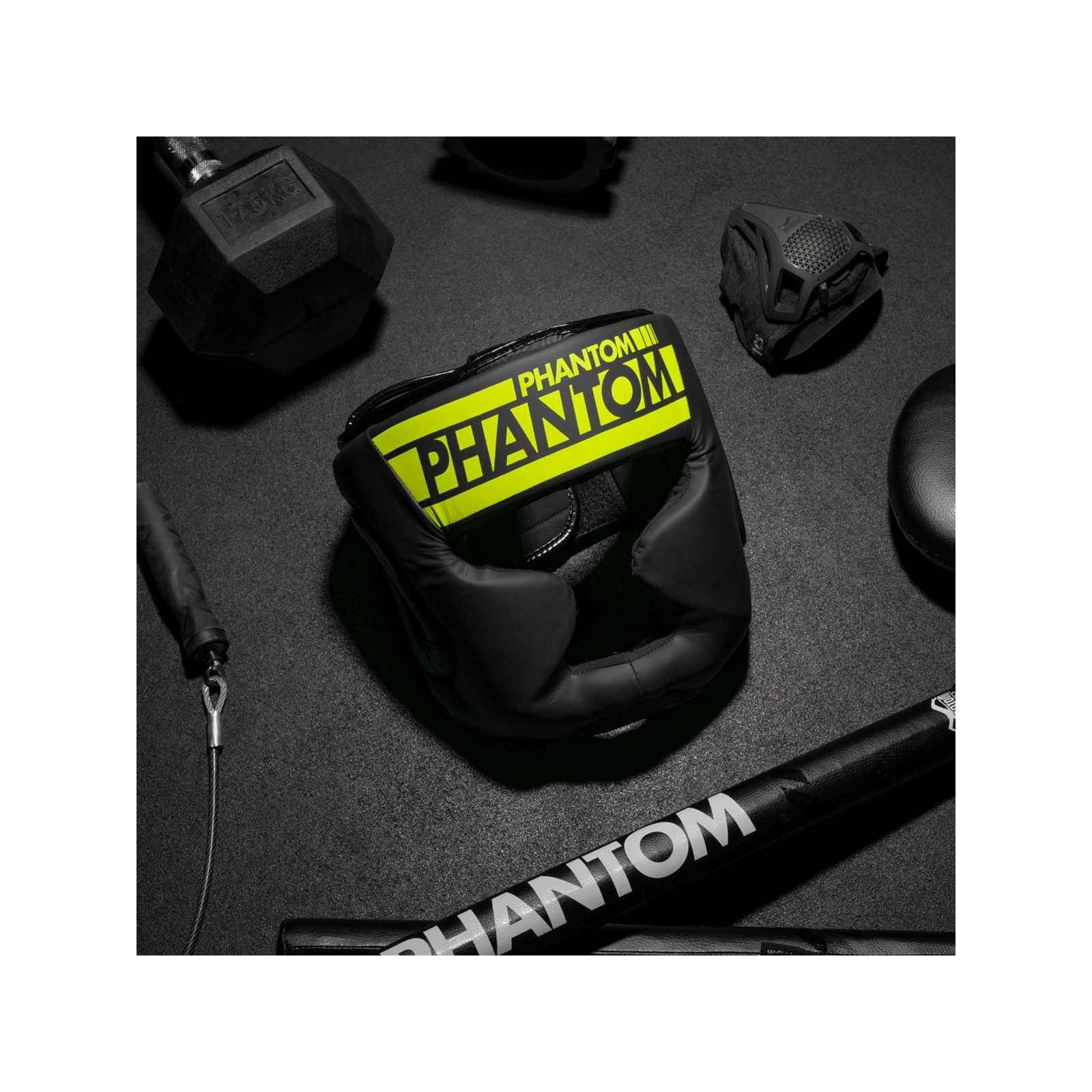 Боксерский шлем Phantom APEX Full Face Neon One Size Black/Yellow (PHHG2303) изображение 5