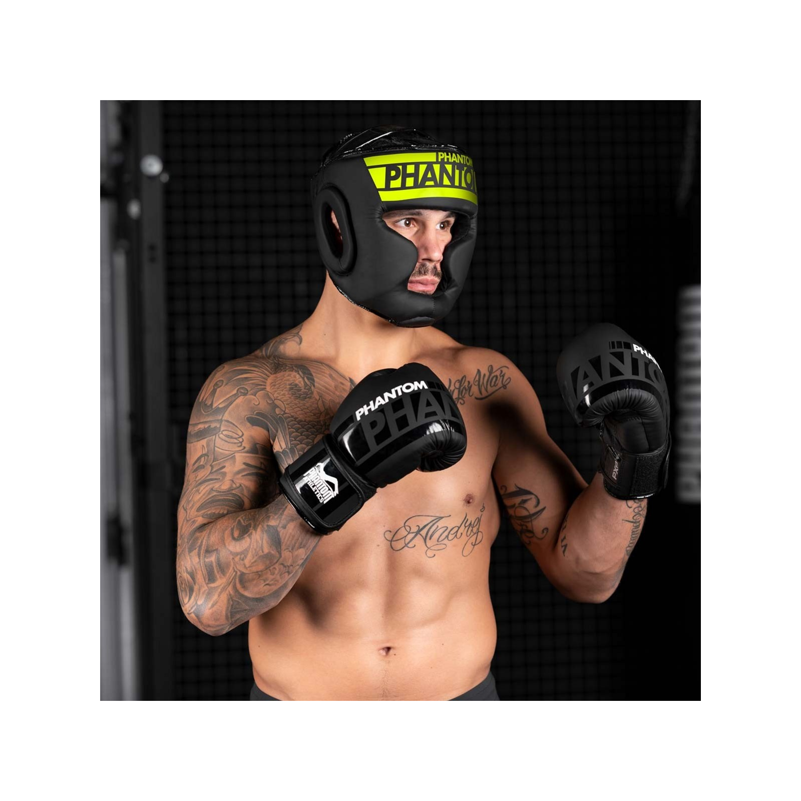 Боксерский шлем Phantom APEX Full Face Neon One Size Black/Yellow (PHHG2303) изображение 8