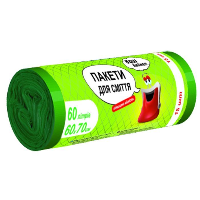 Пакеты для мусора Ваш бюджет 60 л 15 шт. (4820012344192)