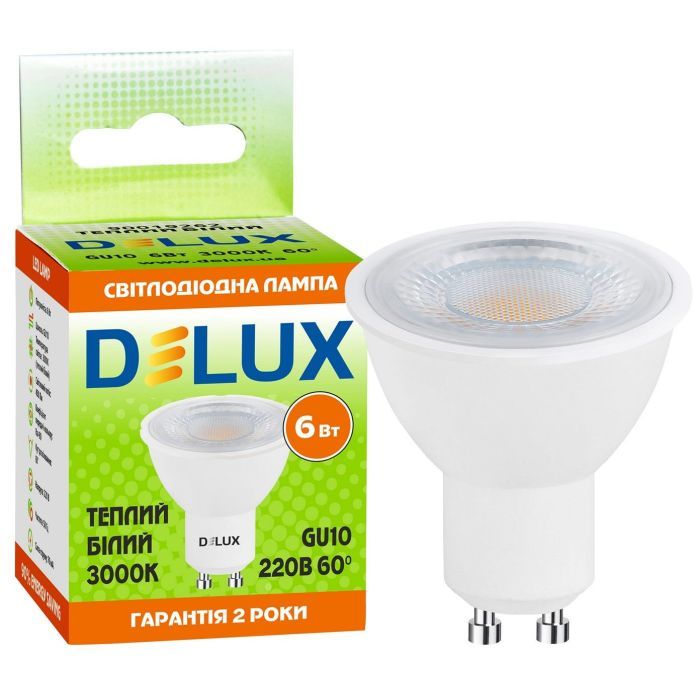 Лампочка Delux 6Вт 4100K 220В GU10 (90019263) зображення 3
