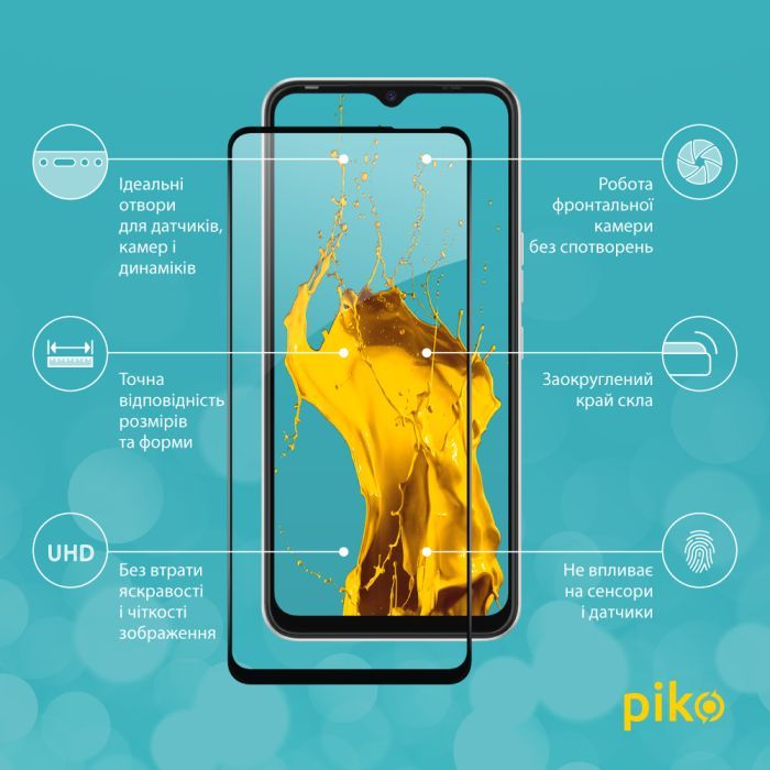Стекло защитное Piko Full Glue Tecno Spark 8C (1283126542497) изображение 3