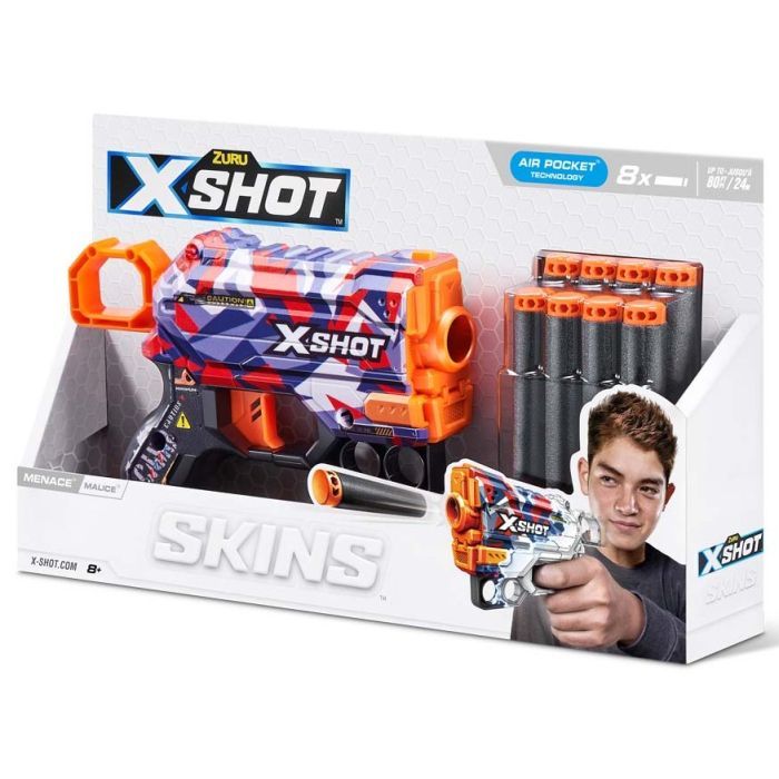 Іграшкова зброя Zuru X-Shot Швидкострільний бластер Skins Menace Malice (8 патронів) (36515M) зображення 3