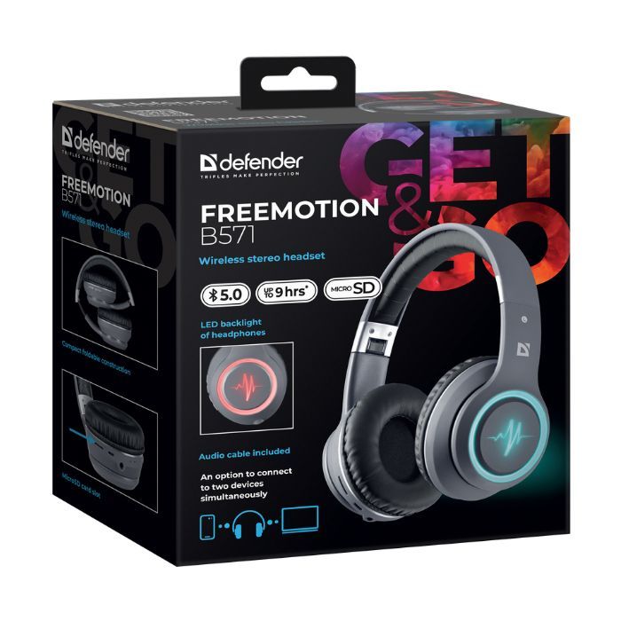 Наушники Defender FreeMotion B571 Bluetooth LED Gray (63571) изображение 6