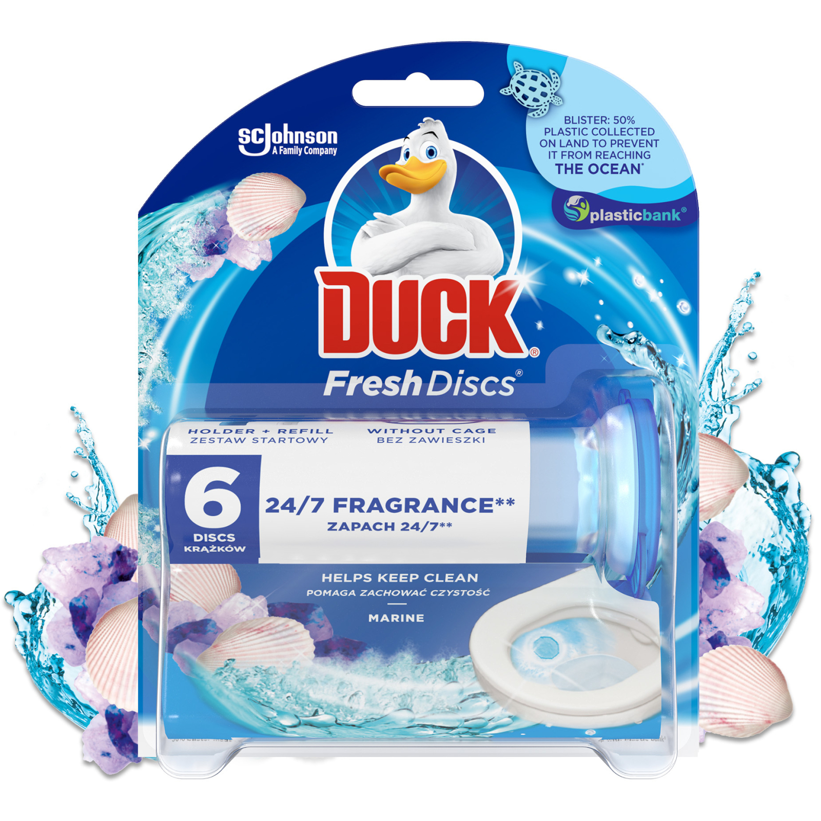 Туалетний блок Duck Диски чистоти Морська свіжість 6 шт. (5000204965926)