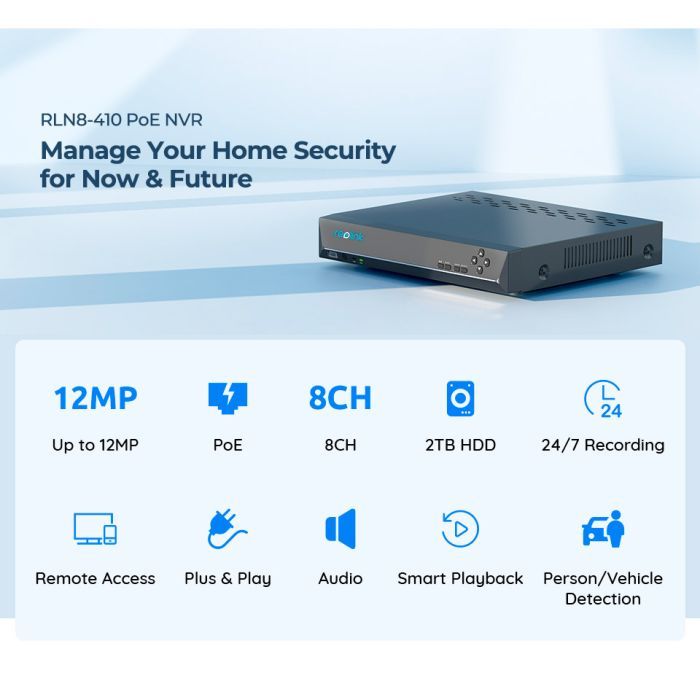 Регистратор для видеонаблюдения Reolink NVS8 без HDD (RLN8-410 без HDD) изображение 7