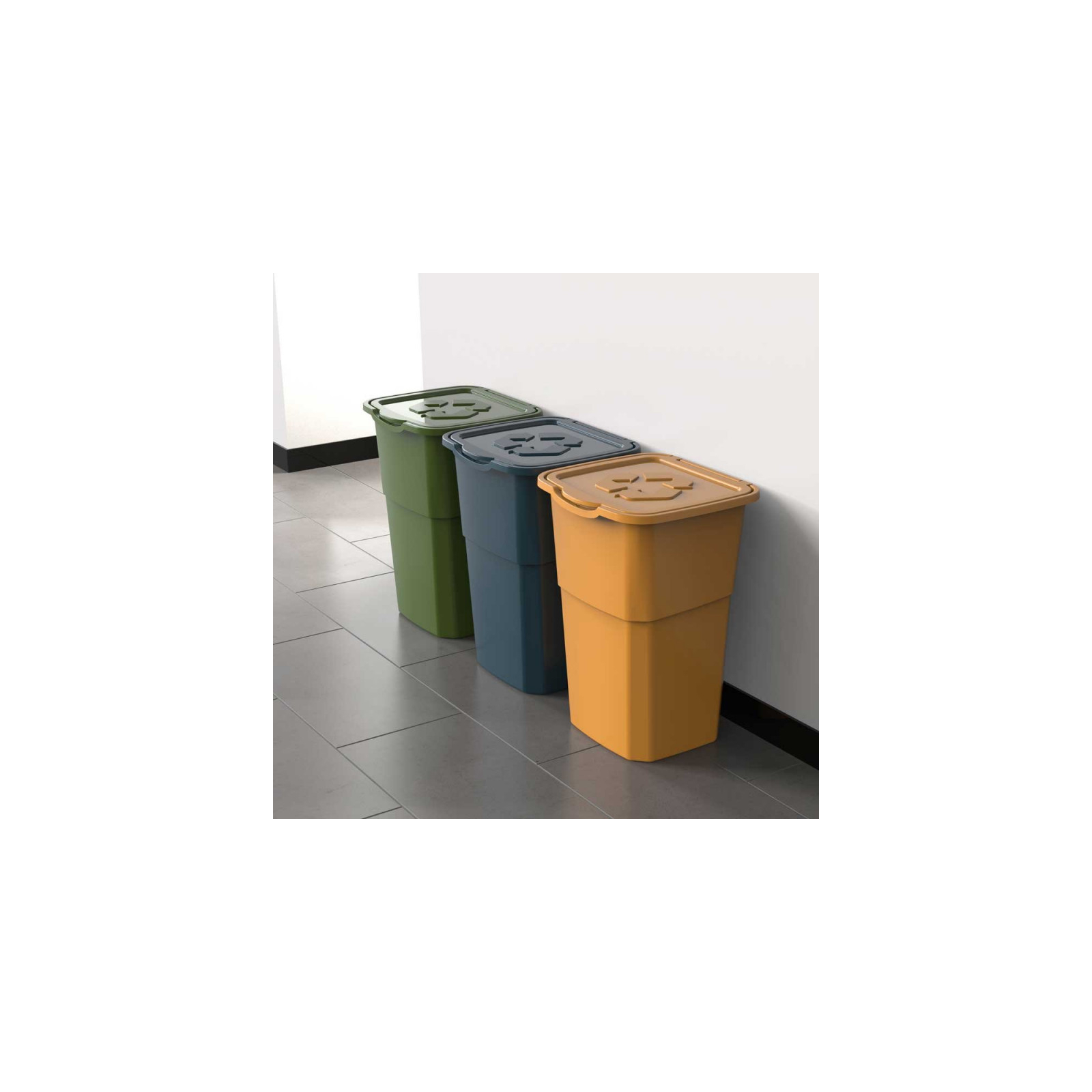 Контейнер для сміття DEA home Eco Набір для сортування відходів 3 x 50 л (20033) зображення 3