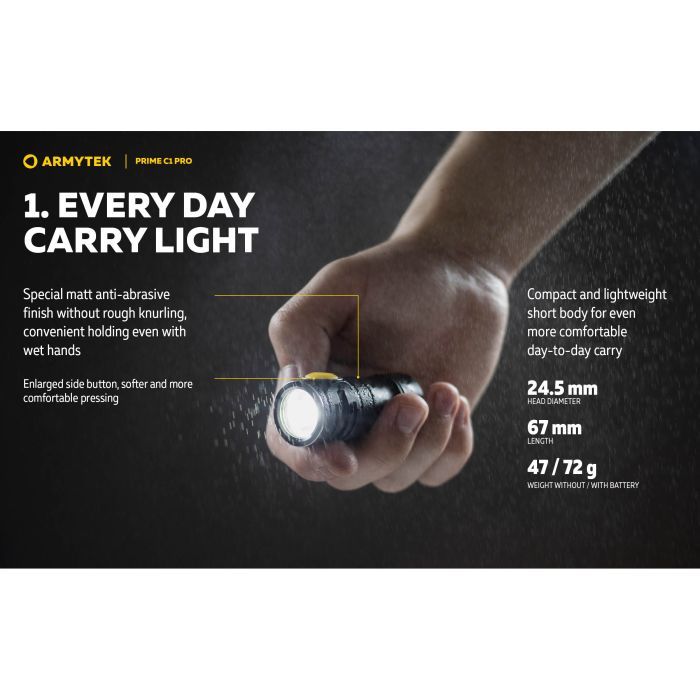 Ліхтар Armytek Prime C1 Pro Marnet USB White (F07901C) зображення 7