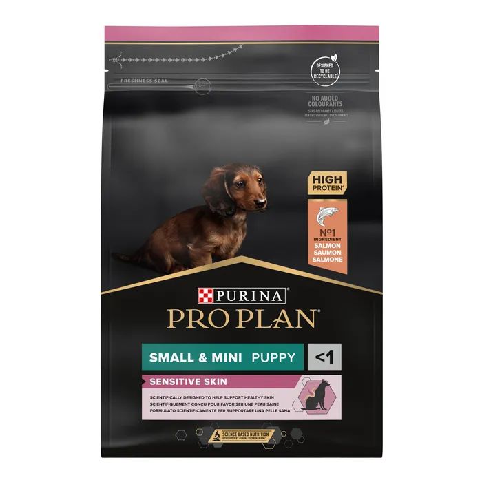 Сухой корм для собак Purina Pro Plan Small&Mini Puppy Sensitive Skin с лососем 3 кг (7613035123809) изображение 2