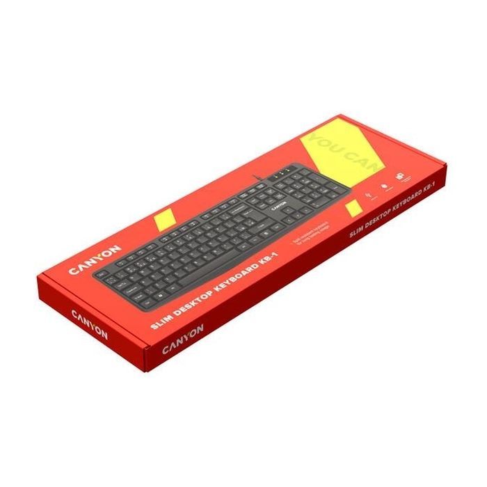 Клавиатура Canyon KB-1 Water resistant USB UA Black (CNE-CKEY01) изображение 2