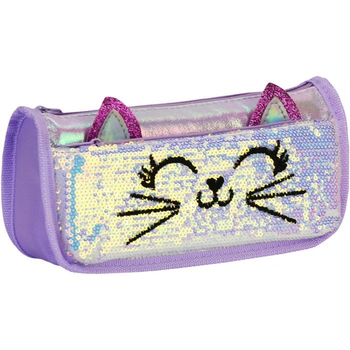 Пенал Cool For School 2 відділення з блискітками Блакитний (CF6706-blue)