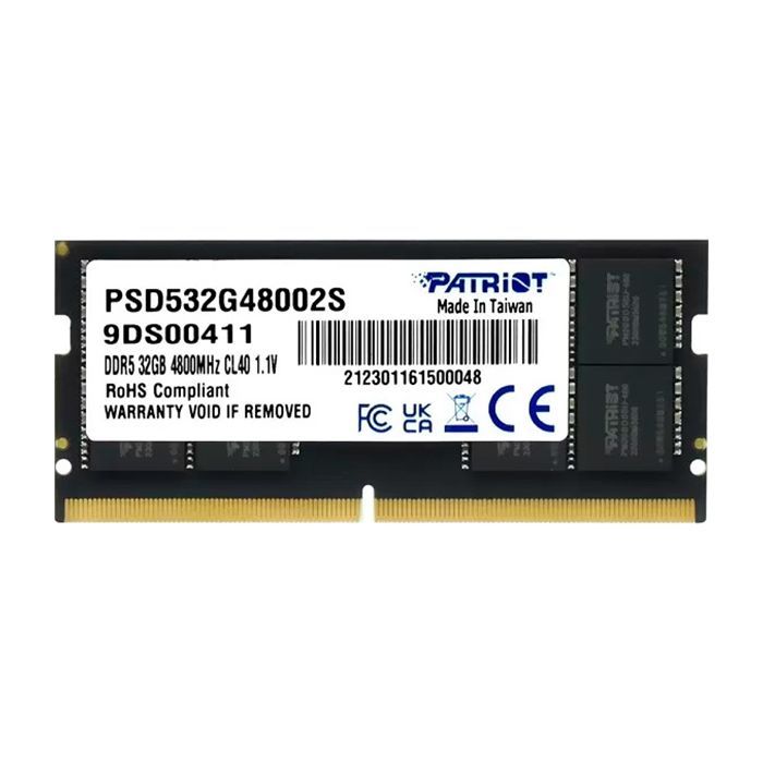 Модуль памяти для ноутбука SoDIMM DDR5 32GB 4800 MHz Patriot (PSD532G48002S)
