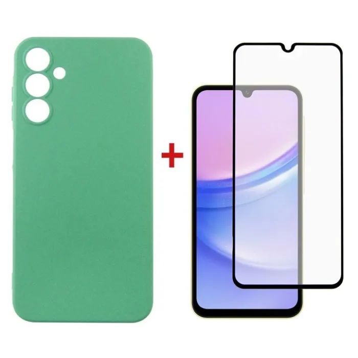 Чехол для мобильного телефона Dengos Kit for Samsung Galaxy A15 case + glass (Black) (DG-KM-69)