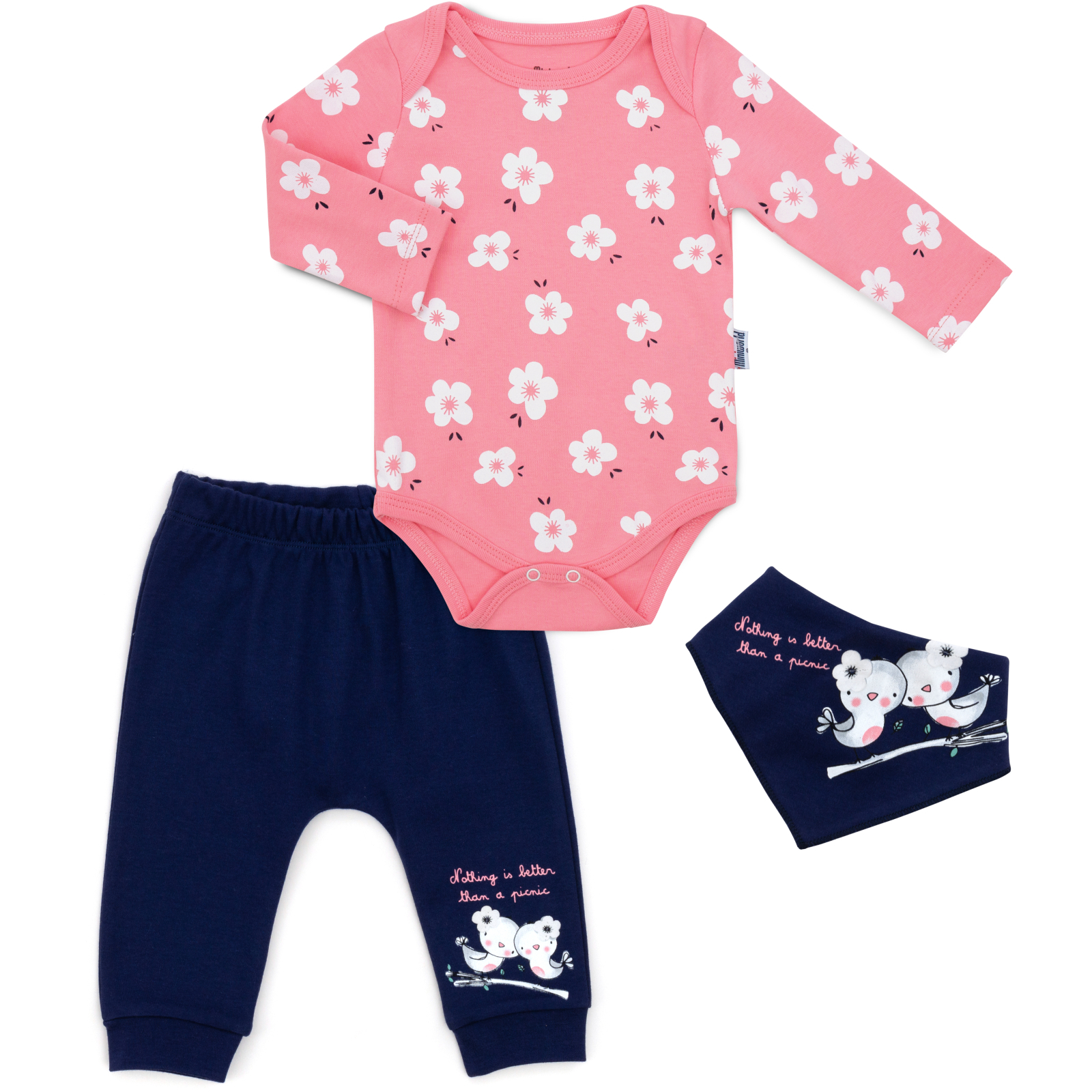 Набор детской одежды Miniworld с цветочками (16378-62G-pink)