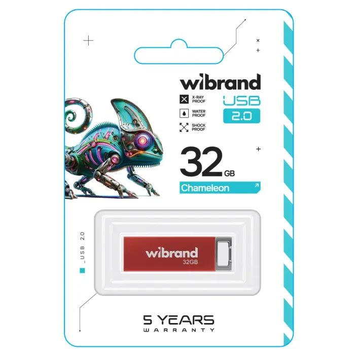 USB флеш накопичувач Wibrand 64GB Chameleon Red USB 2.0 (WI2.0/CH64U6R) зображення 2
