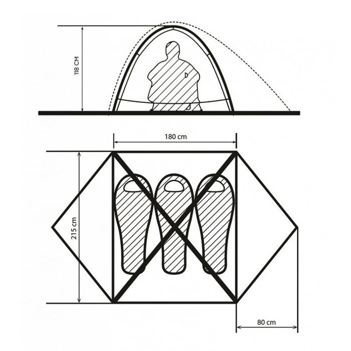Намет Turbat Borzhava 3 Alu yellow - жовтий (012.005.0139) зображення 12