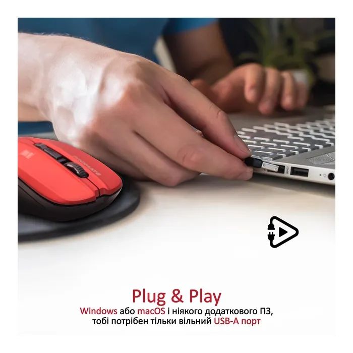 Мышка Promate Contour Wireless Red (contour.red) изображение 5