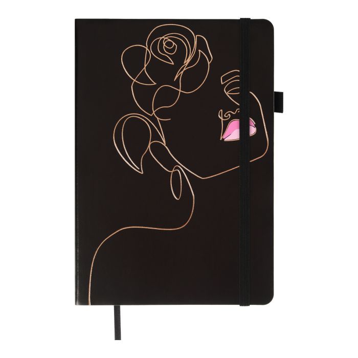 Книга записная Buromax RELAX А5 96 листов, чистый (черный бум.) розовый (BM.295422-10)
