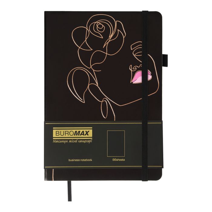 Книга записная Buromax RELAX А5 96 листов, чистый (черный бум.) розовый (BM.295422-10) изображение 2