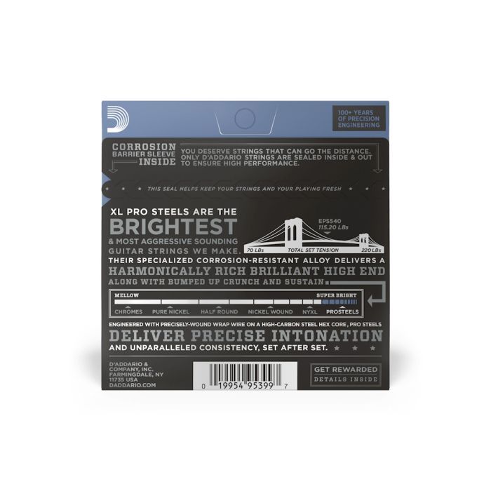 Струны для гитары D'Addario XL ProSteels Light Top / Heavy Bottom (10-52) (EPS540) изображение 3