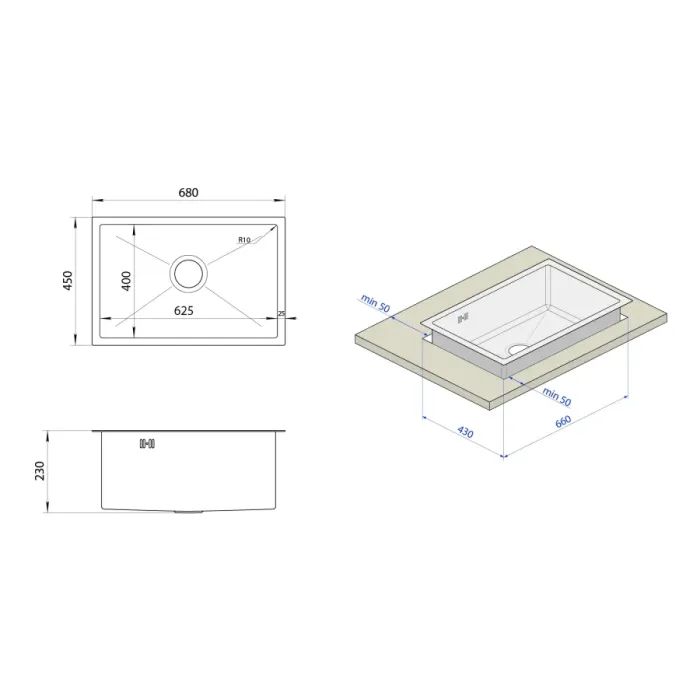 Мойка кухонная Nett NB-6845 (040225) изображение 6