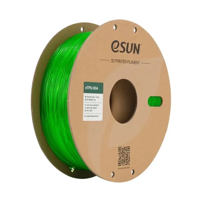 Пластик для 3D-принтера eSUN eTPU-95A 1кг, 1.75мм, green transparent (ETPU-95A175GG1)