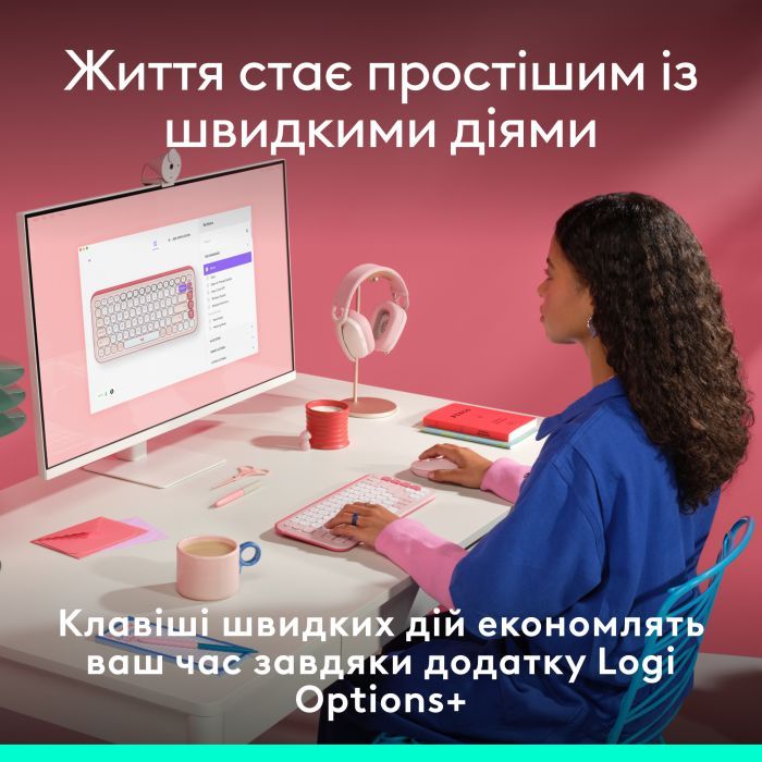 Клавіатура Logitech POP Icon Keys Bluetooth UA Lilac (920-013074) зображення 4