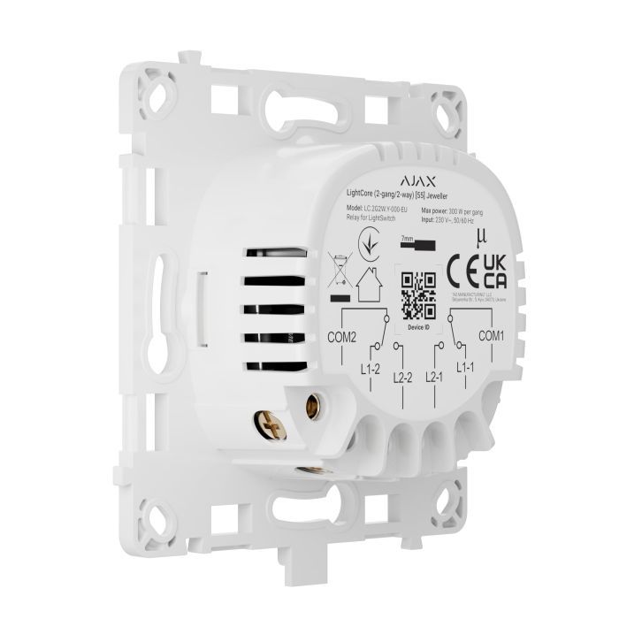 Умный выключатель Ajax LightCore(2-gang/2-way) изображение 6