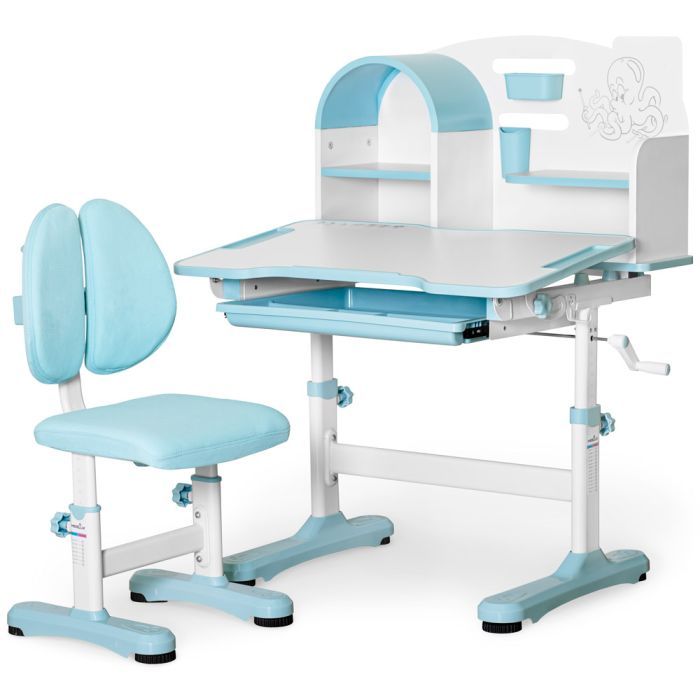 Парта со стулом Mealux Octo Blue (+ полка) (BD-33 BL)