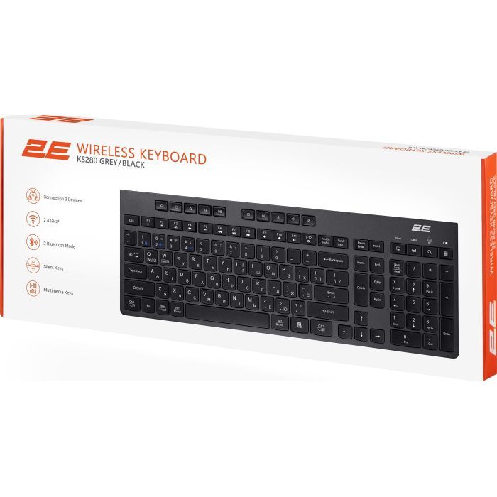Клавиатура 2E KS280 Wireless/Bluetooth Black-Gray (2E-KS280WBGR_UA) изображение 11