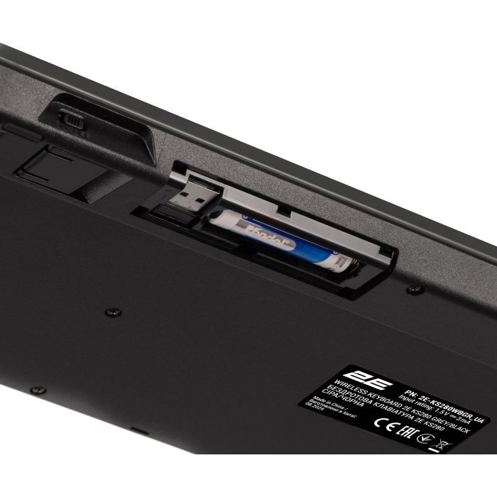 Клавиатура 2E KS280 Wireless/Bluetooth Black-Gray (2E-KS280WBGR_UA) изображение 4
