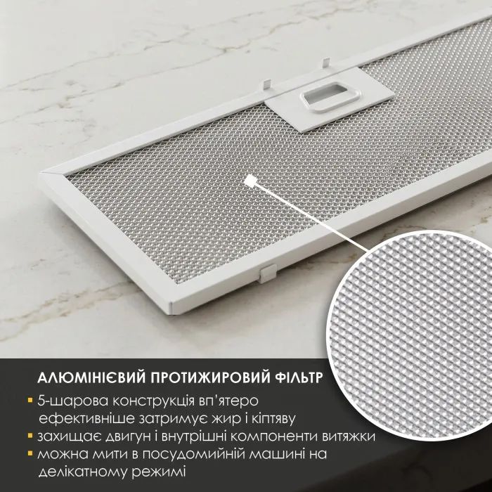 Витяжка кухонна Weilor LUMINA WBG 65 WHITE (5905538401990) зображення 9