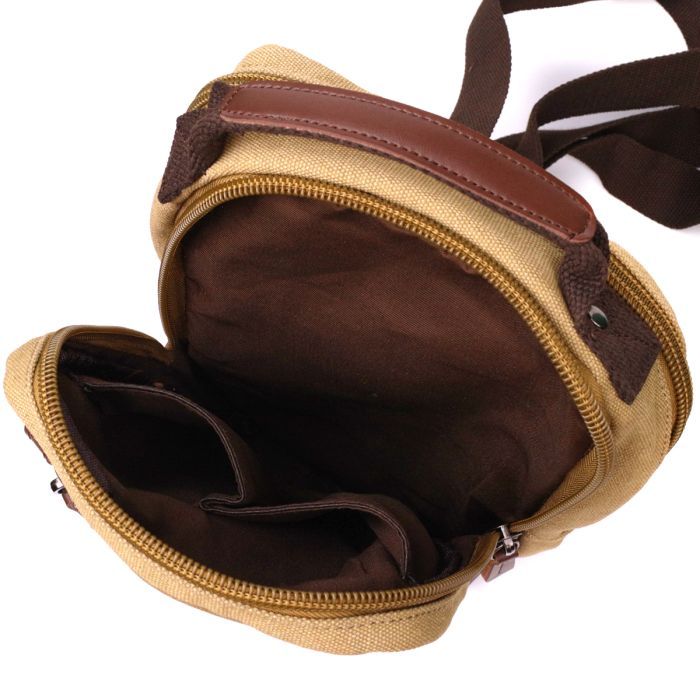 Сумка Vintage Через плечо из текстиля Песочная (22194) изображение 7