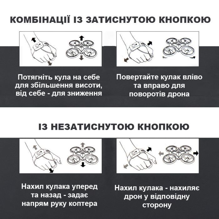 Радиоуправляемая игрушка UFT Интерактивный детский дрон с управлением рукой и яркой подсветкой HandCopter Yellow (UFTHandCopterYellow) изображение 7