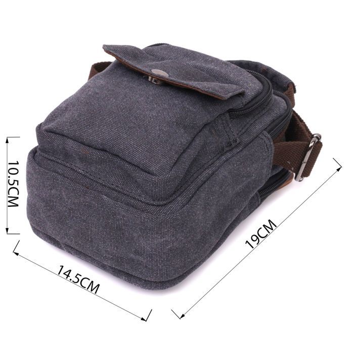 Сумка Vintage Мужская из текстиля Черная (22218) изображение 3