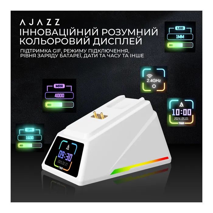 Мышка Ajazz AJ159 APEX Wireless/Bluetooth/USB White (AJM159-A-W) изображение 12