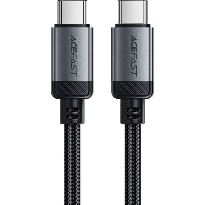 Дата кабель USB-C to USB-C 1.2m 3A aluminum alloy C20-03 Black Acefast (6974316283775)