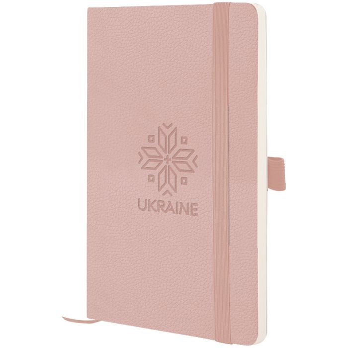 Книга записная Axent Partner Soft Skin Вышиванка 125x195 мм, 96 листов, клетка, пудровая (8616-24-5-A)
