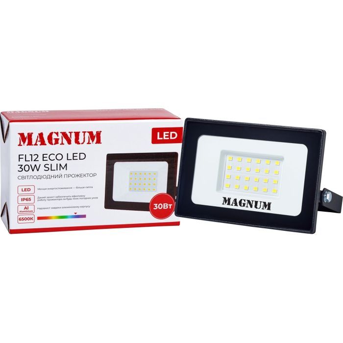 Прожектор MAGNUM FL12 ECO LED 30Вт slim 6500К IP65 (90018083) изображение 4
