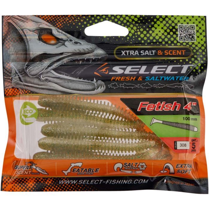 Силикон рыболовный Select Fetish 4" col.999 (5 шт/упак) (1870.04.24) изображение 2
