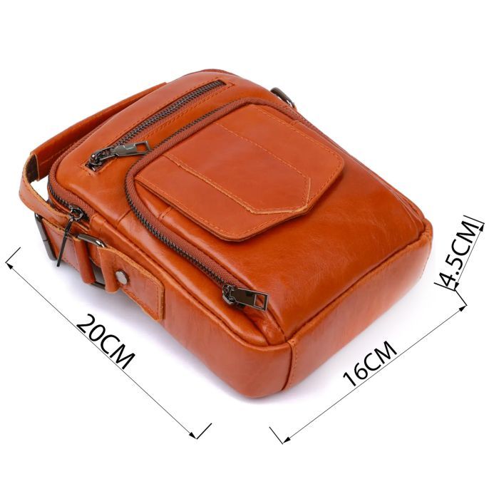 Сумка Vintage Из кожи Рыжая (20693) изображение 3