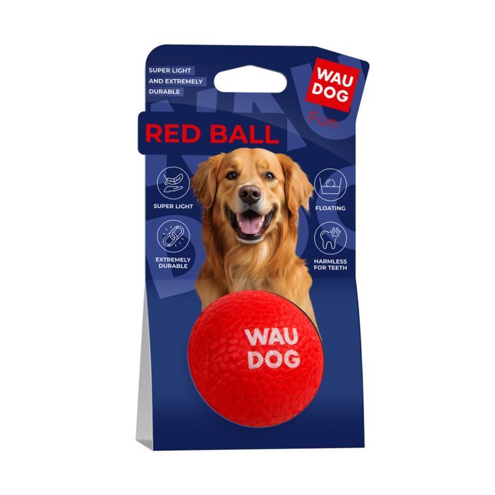 Іграшка для собак WAUDOG Fun Red Ball 70 мм (6001) зображення 3