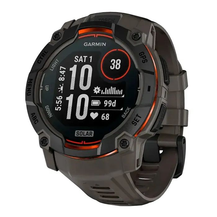 Смарт-часы Garmin Instinct 3, 50mm, Solar, Black Bezel with Charcoal Band, GPS смарт-годинник (010-02935-00)