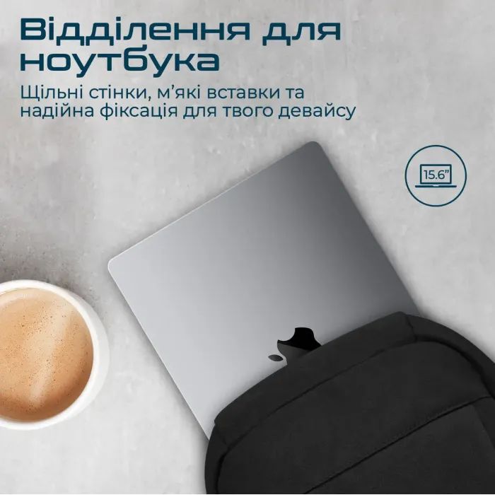 Рюкзак для ноутбука Promate 15.6" Birger grey (birger.grey) изображение 3