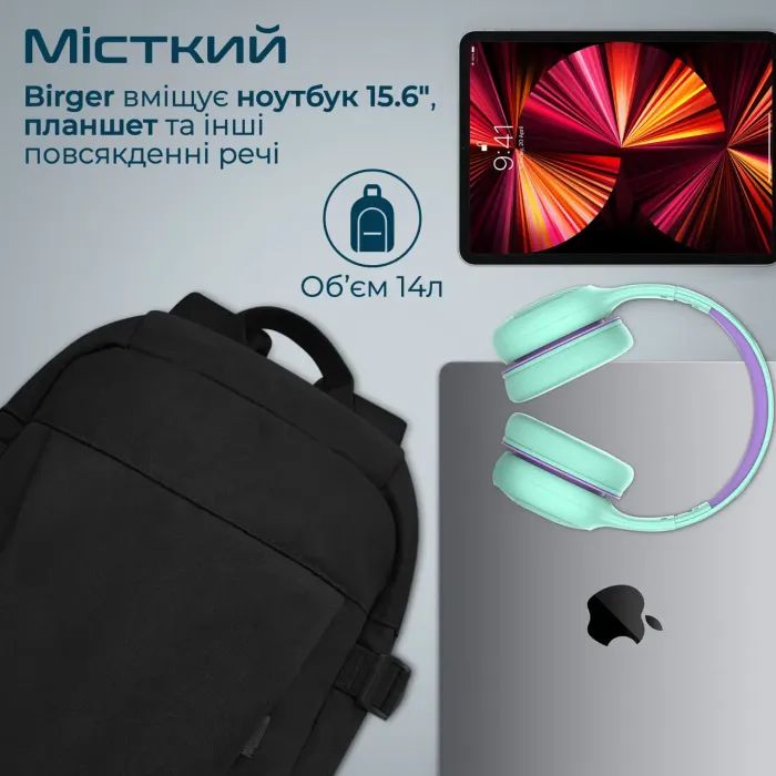 Рюкзак для ноутбука Promate 15.6" Birger grey (birger.grey) изображение 4