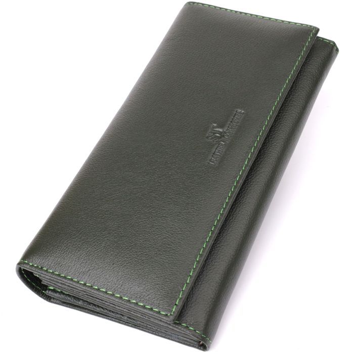Кошелек ST Leather Из натуральной кожи Зеленый (23067)