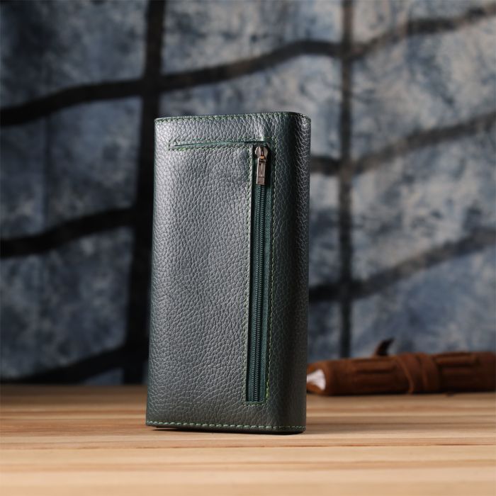 Гаманець ST Leather З натуральної шкіри Зелений (23099) зображення 10