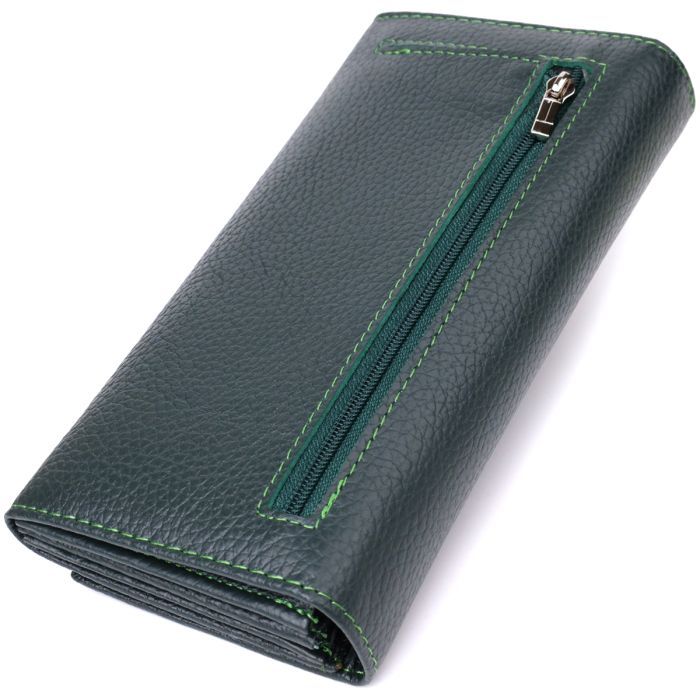 Гаманець ST Leather З натуральної шкіри Зелений (23099) зображення 2