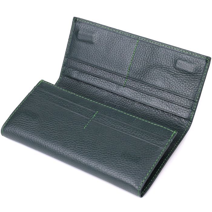 Гаманець ST Leather З натуральної шкіри Зелений (23099) зображення 5